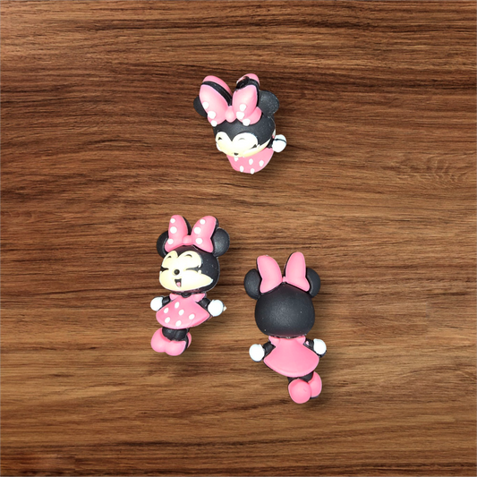 3D Pink Mouse Focal Bead