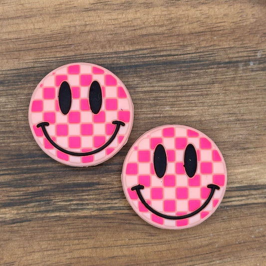 Pink Retro Happy Friend Focal Bead